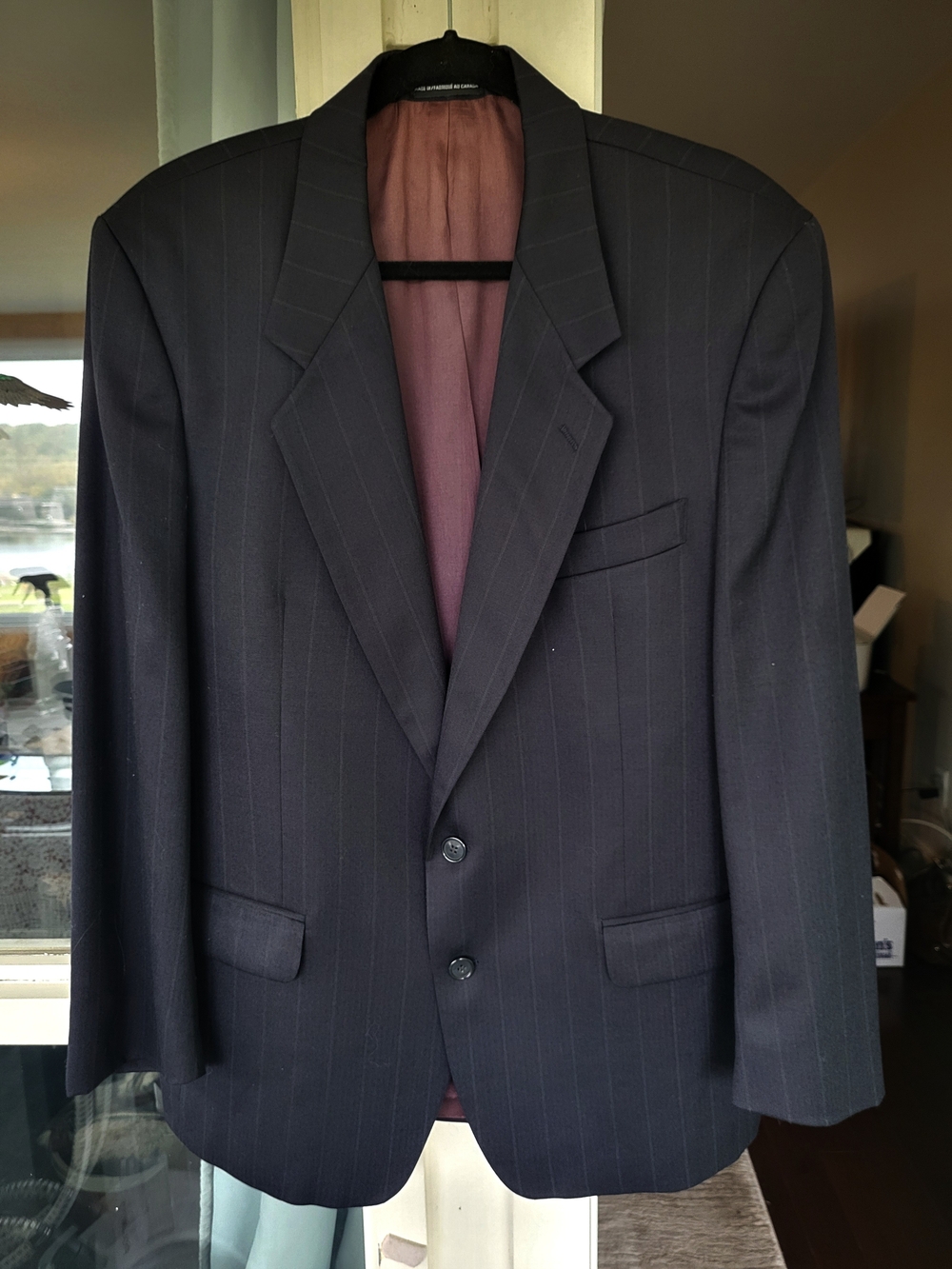 Brittany Black Black Pinstripe Sport Coat